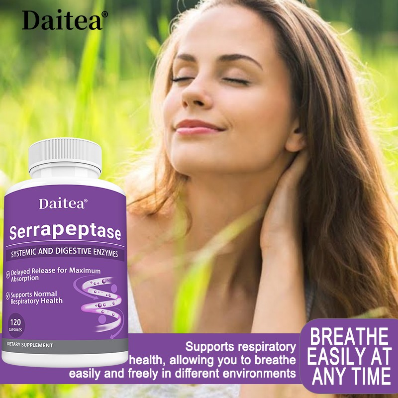 Serrapeptase Nattokinase Biofilm Defense Proteolytic Digestive Enzymes 120Caps