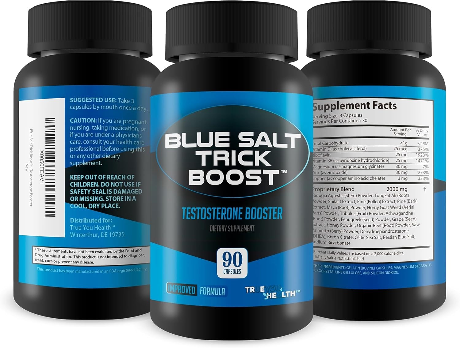 Testosterone Booster for Men Energy Strength & Stamina Support Capsules 90ct