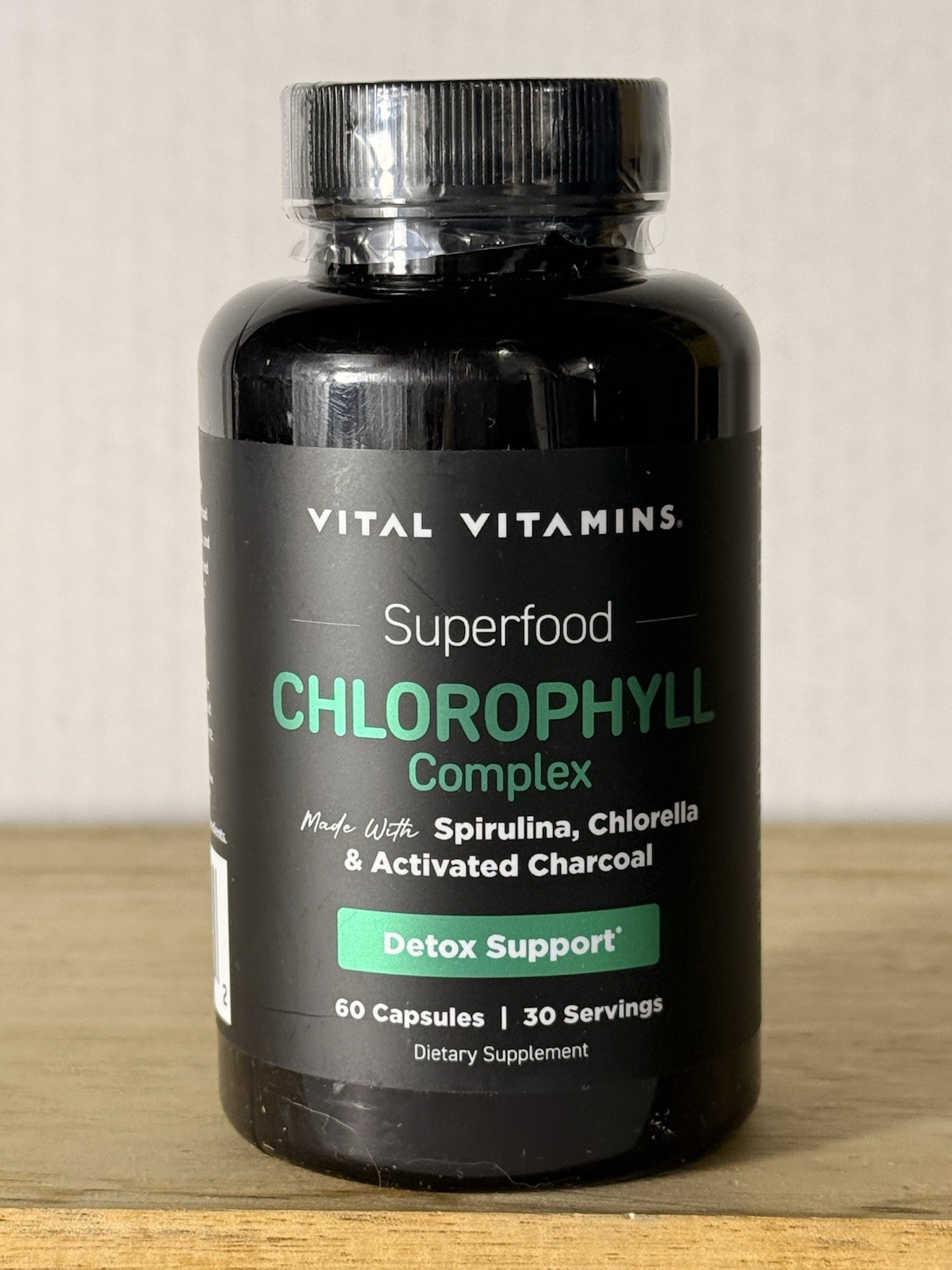 Vital Vitamins Chlorophyll Complex Detox Support Spirulina Chlorella Zinc 60