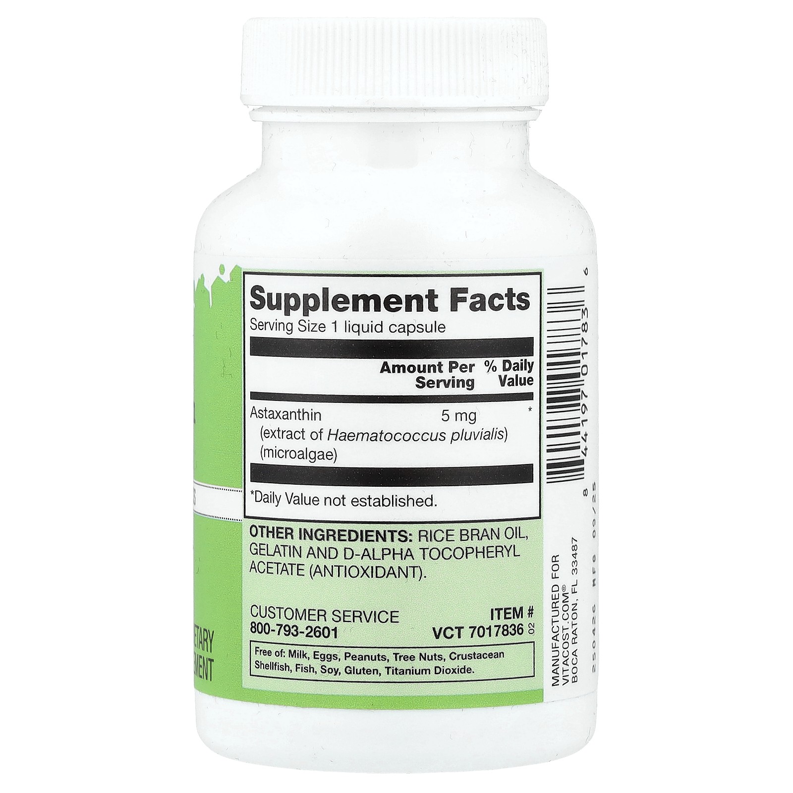 Natural Astaxanthin, 5 mg, 60 Liquid Capsules