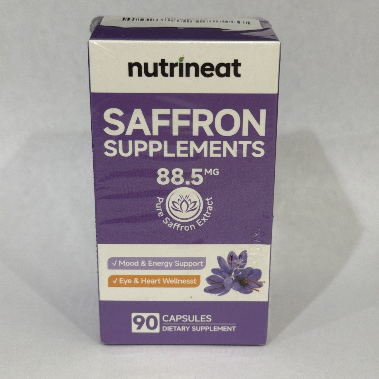 Saffron Extract Supplement 88.5mg 90 Capsules Non-GMO Gluten-Free 07/2027