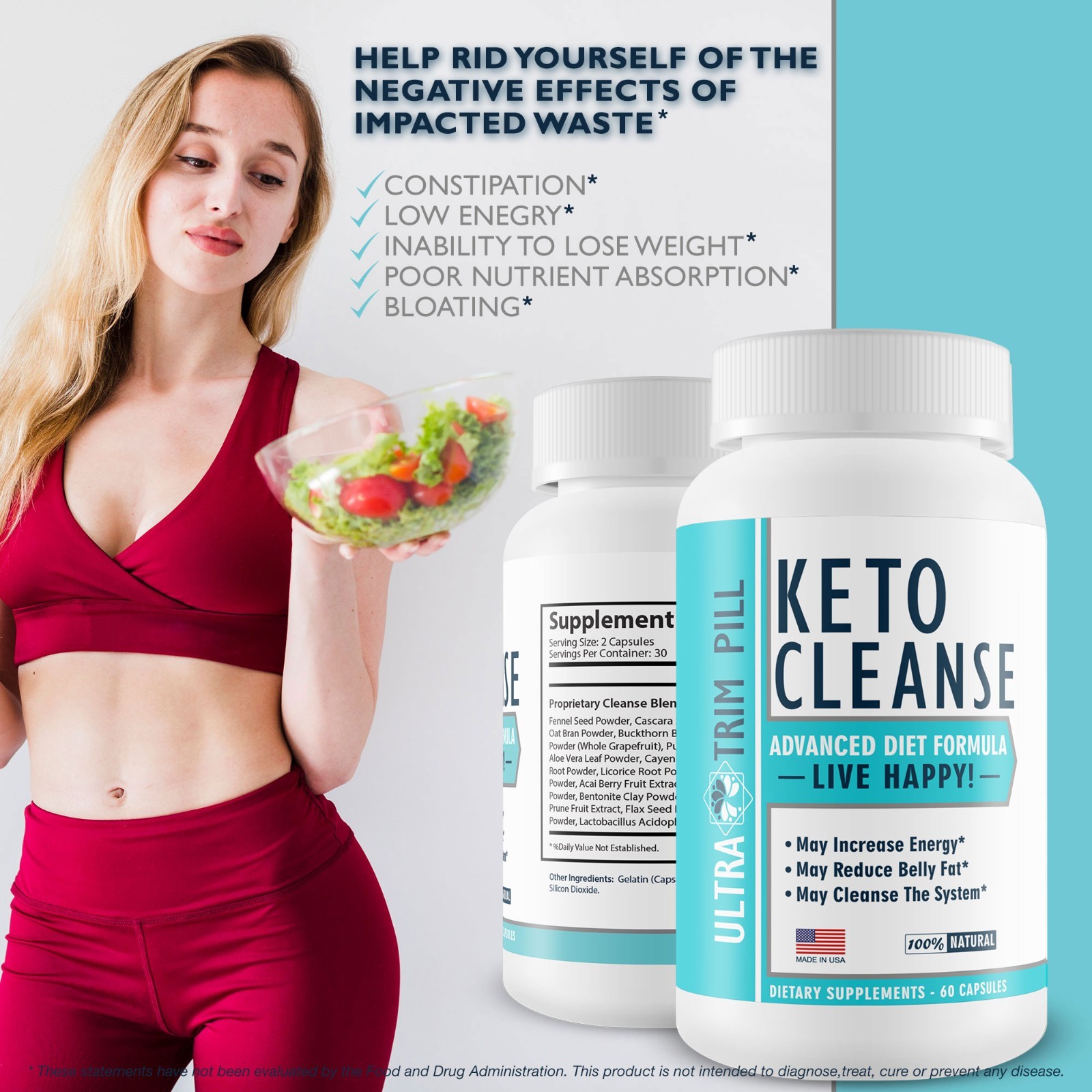 Keto Cleanse – Ultra Trim Pill Advanced Diet Formula – Help Cleanse The System