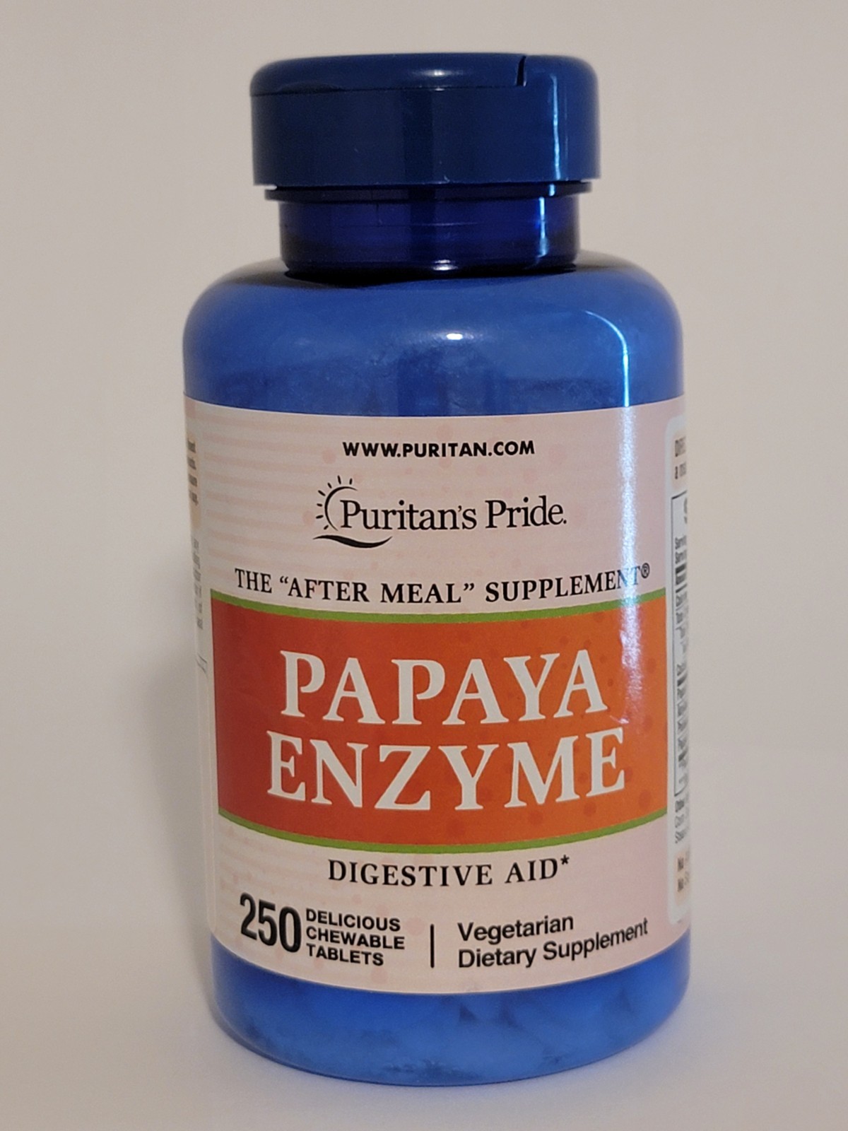 Puritan’s Pride Papaya Enzyme Digestive Support 250 Chewable tablet (5 bottles)