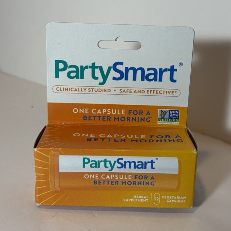 PartySmart Hangover Support Vegetarian Non-GMO 12 Capsules Chicory Phyllanthus