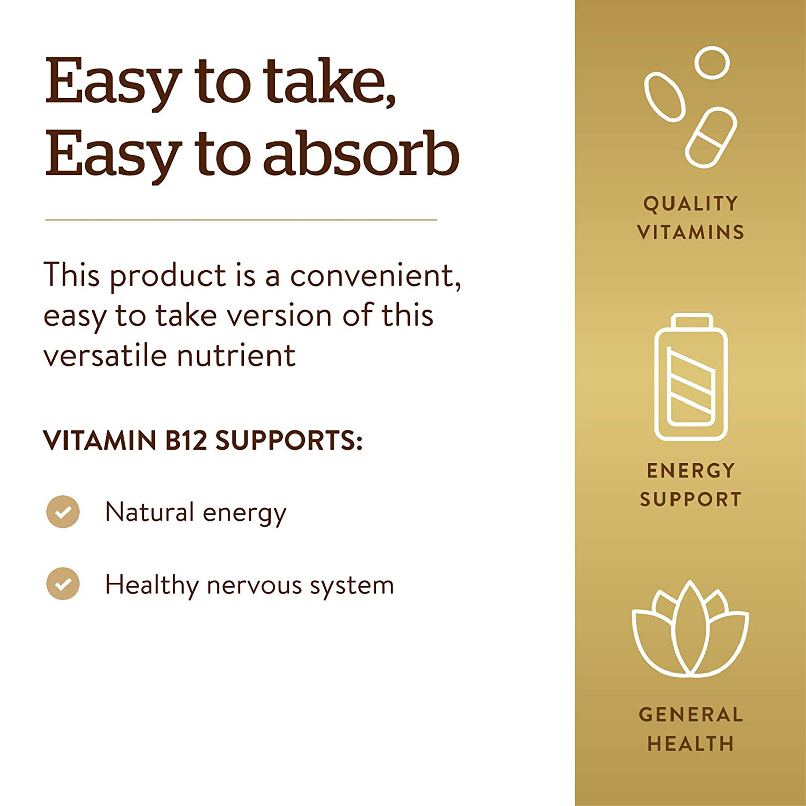 Solgar Methylcobalamin (Vitamin B12) 1000 mcg 60 Nuggets, Energy metabolism