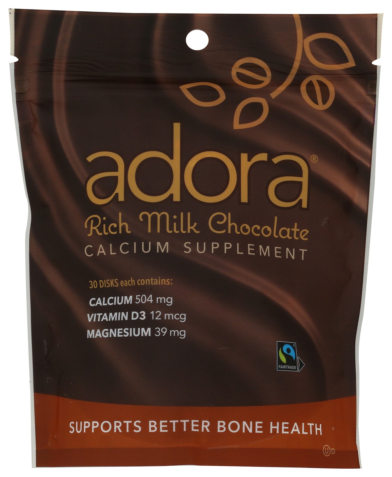 Calcium Milk Chocolate Disks By Adora 30 Count 6 Pack