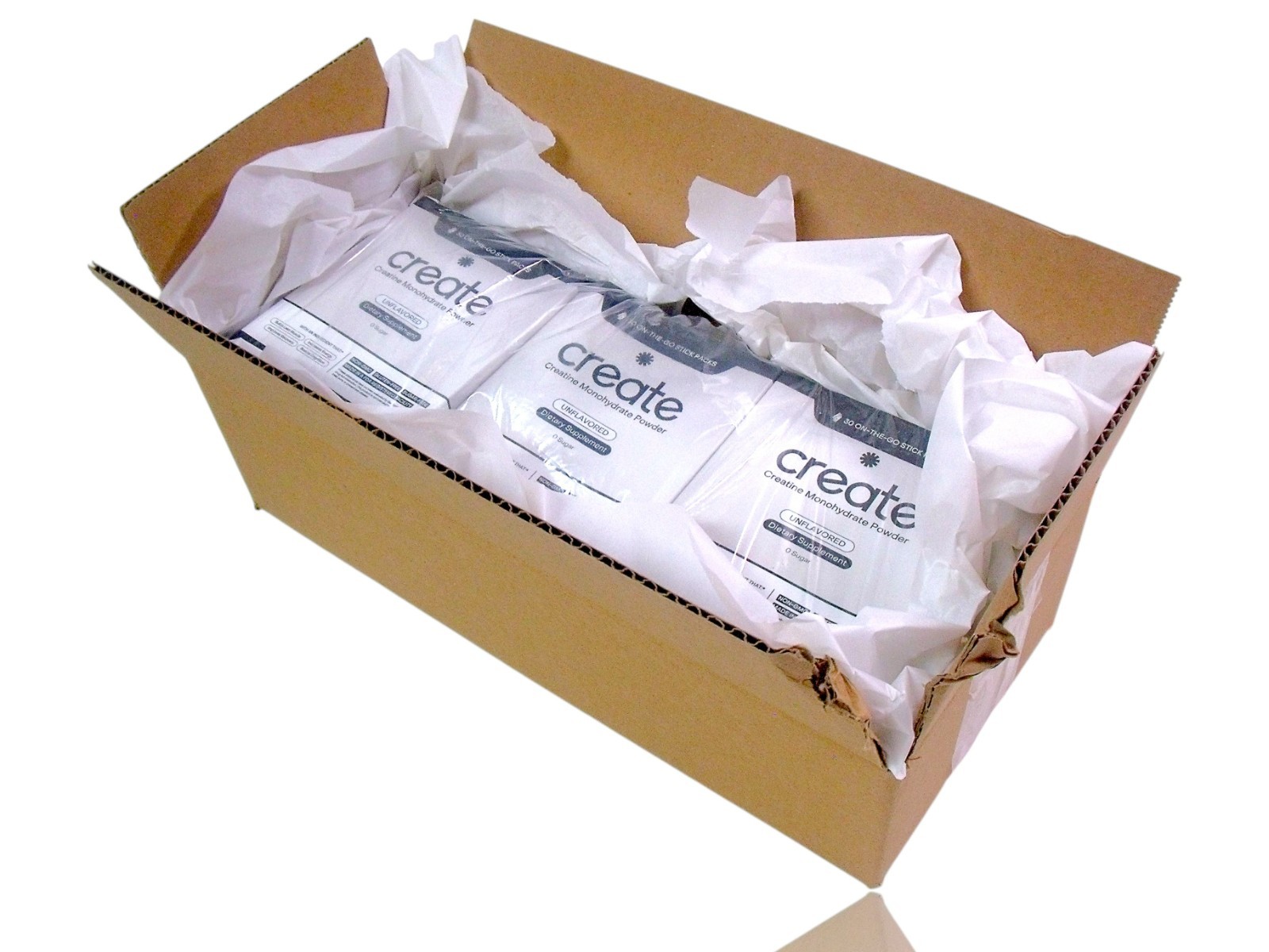 (3-Pack) Create Creatine Monohydrate On-The-Go Sticks Unflavored 30ct Exp: 08/27