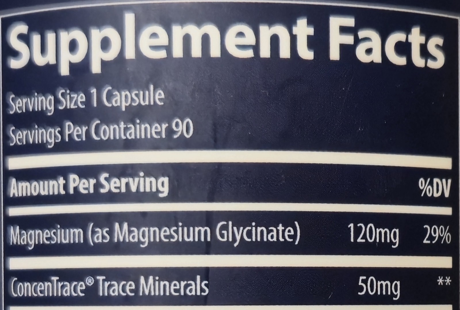 Trace MAGNESIUM GLYCINATE 120 mg 90 Caps ( 90 Servings ) Relax And Sleep Support