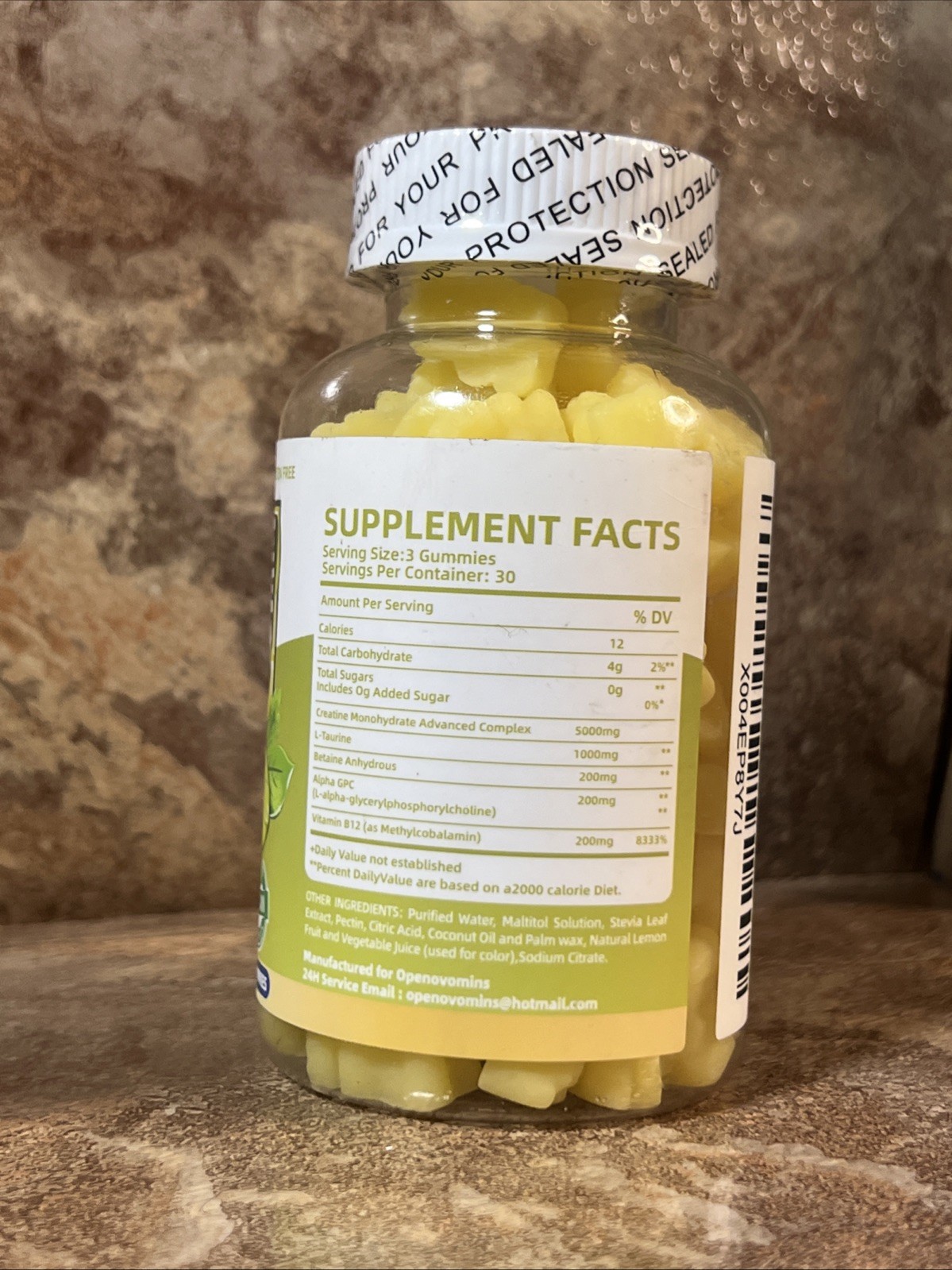 Openovomins Creatine Monohydrate Lemon 6400mg 90 Gummies Exp: 11/26 New Sealed