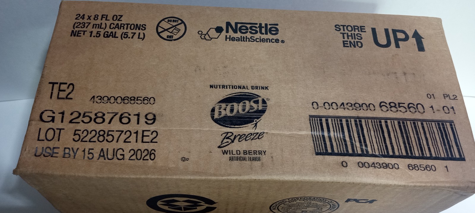 Boost Breeze Wild Berry Nutritional Drink 8 oz Cartons – 24 Count Case