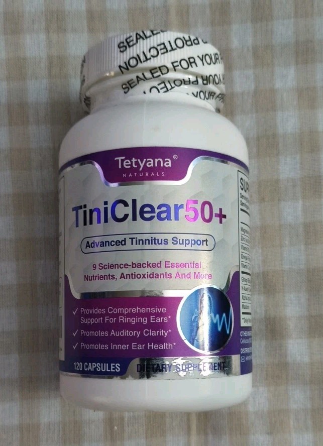 Tetyana Naturals TiniClear 50+ – Advanced Tinnitus Support – 120 caps -Exp 04/27