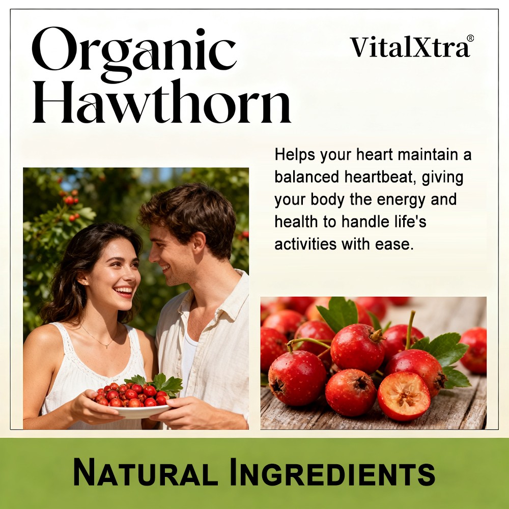 Organic Hawthorn Capsules Supports Heart Digestive Circulatory System Health