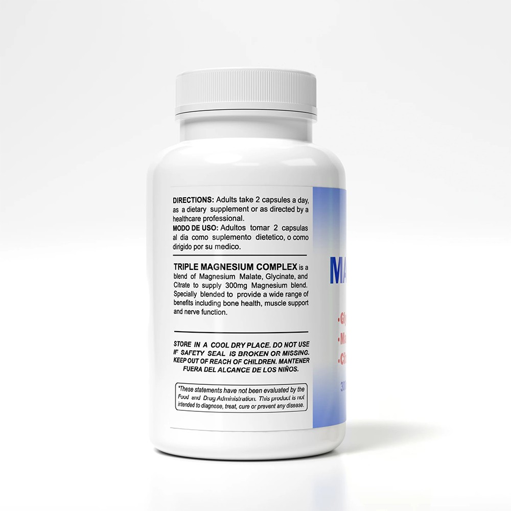 Sunshine Naturals Supplement. Triple Magnesium Complex 300mg. Pack of 2