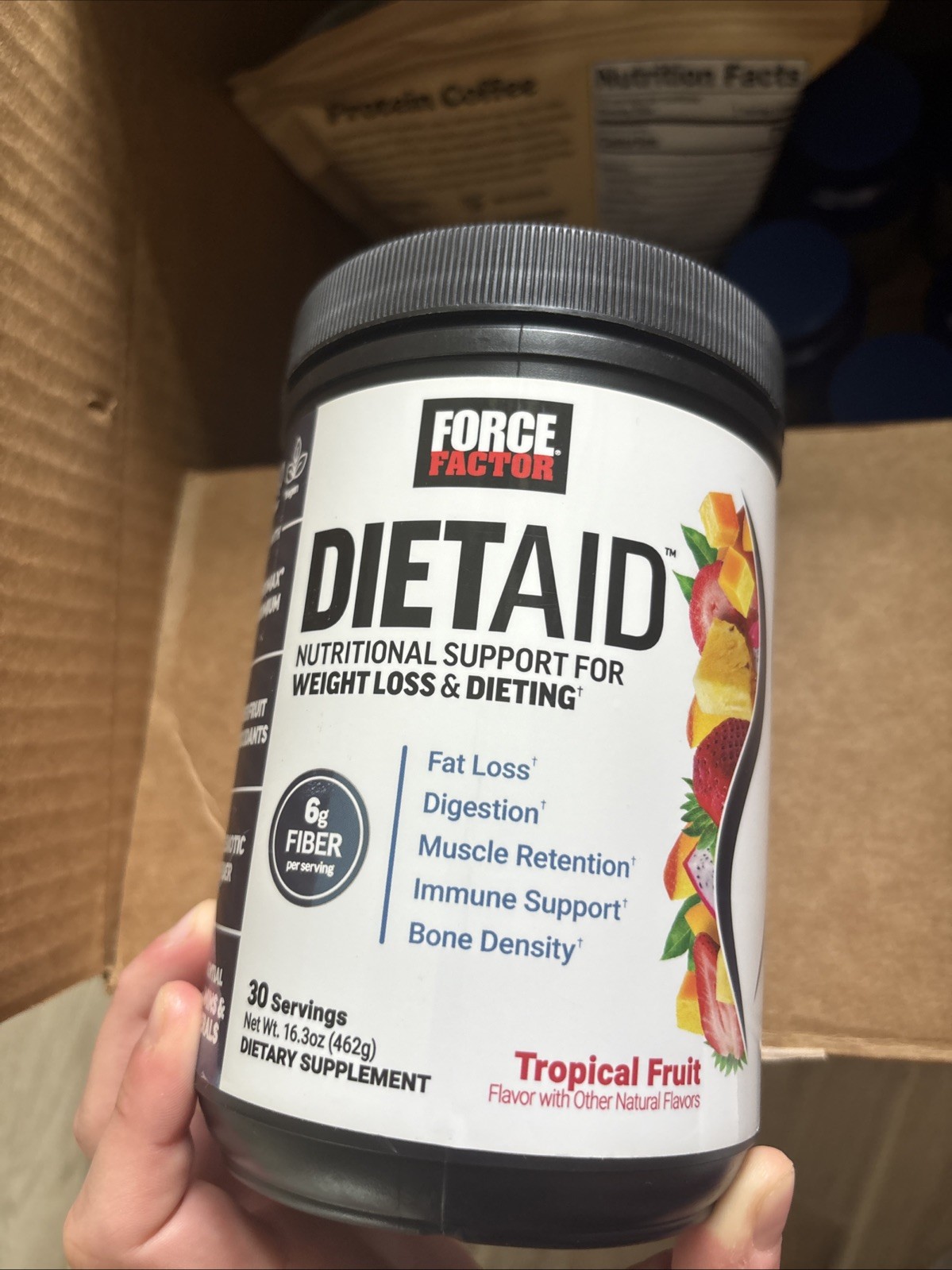 Force Factor DietAid™ Tropical Fruit 16.3 Oz (462 G) – Fat Loss – Exp 11/26