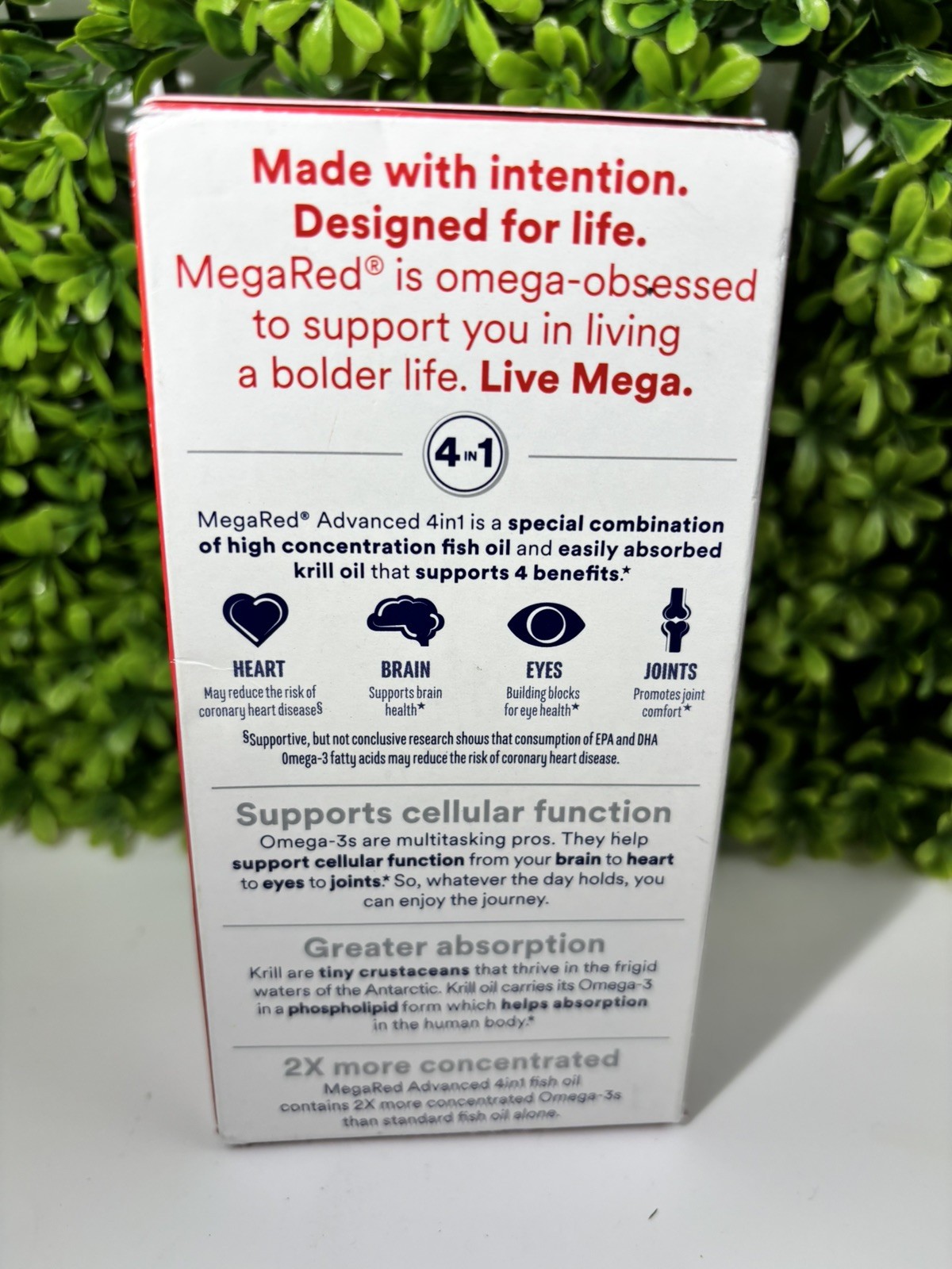 MegaRed 4 in 1 Omega-3 Fish & Krill Oil Dietary Supplement – 40ct Exp 1/28🔥