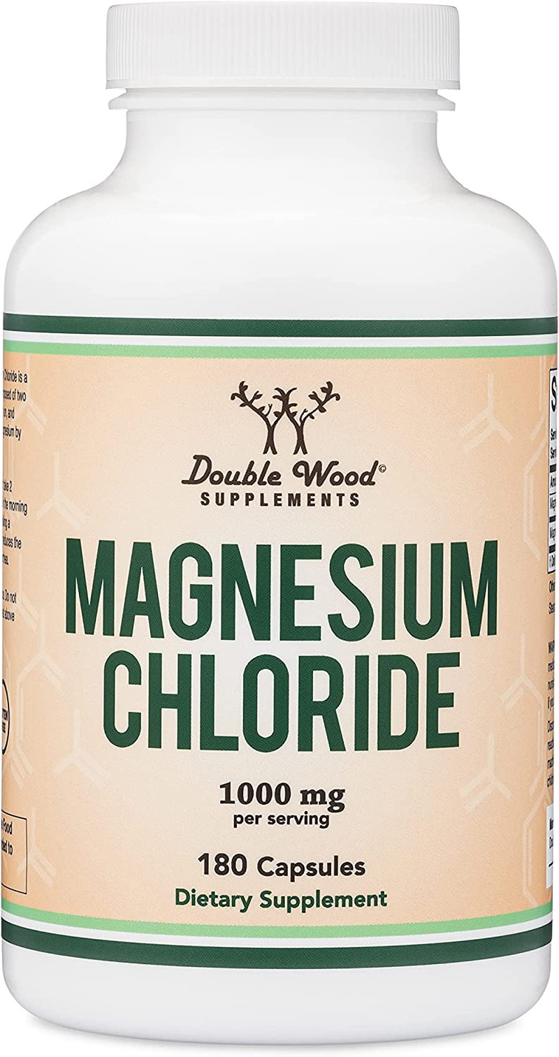 Magnesium Chloride Capsules – 180 Count, 1,000mg Per Serving, Supports Digestive