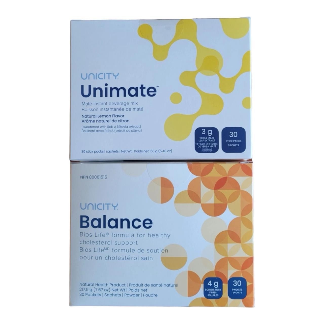 Unicity Unimate Lemon 60 Pkt Balance Orange 30 Pkt Sealed Free Ship Exp 09/27