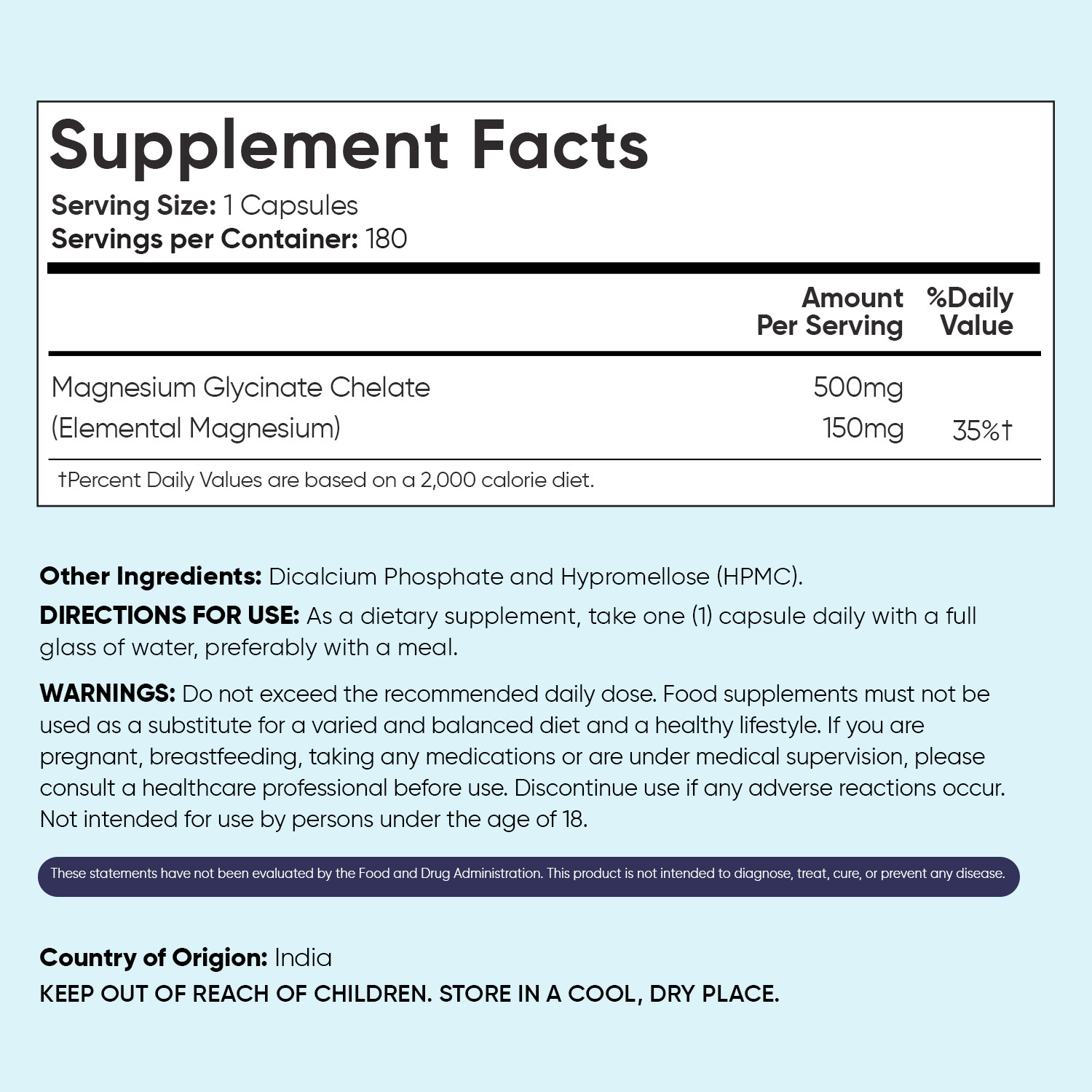 WeightWorld Magnesium Glycinate 500mg 180 Capsules – Bone & Stress Support