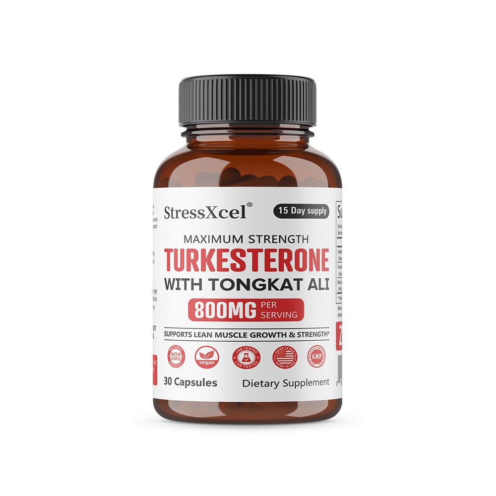 StressXcel Turkesterone Dietary Supplement 800mg, 30/60/120 Caps Muscle Health