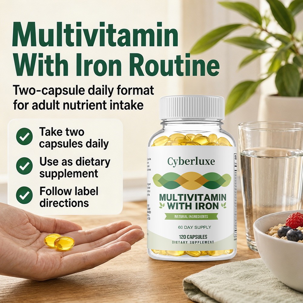 Multivitamin Caps,Full Spectrum Vitamins,Daily Energy & Immune Wellness,120Caps
