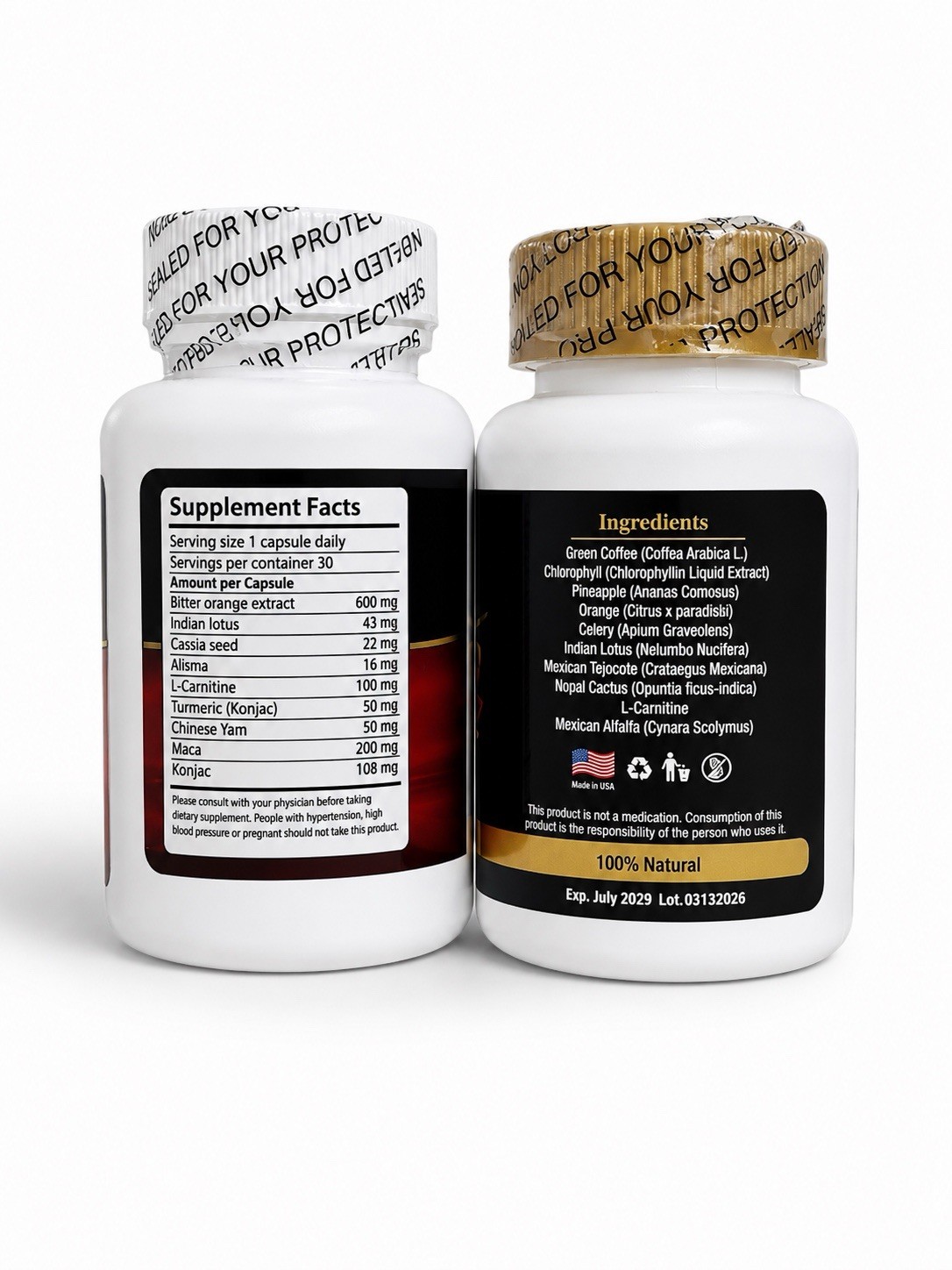 Luzefit Intensity & Gold Pass Herbal Supplement Combo Pack 30 Capsules Each New