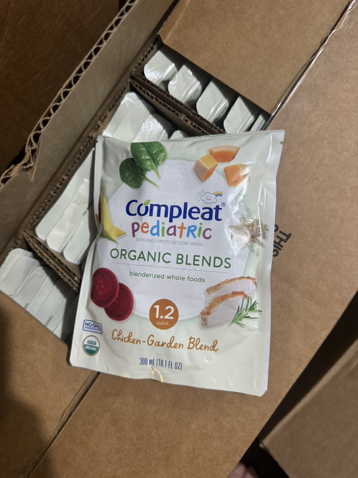 Compleat Pediatric Organic Chicken Garden Blend Tube Feeding qt. 24 EXP.Feb2027