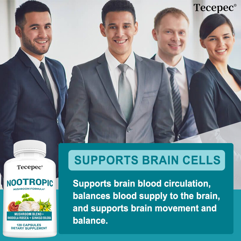 Nootropics Brain Support Supplement, Lions Mane, Shiitake, Reishi & Chaga