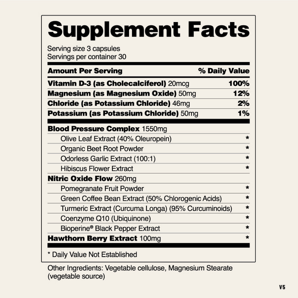 Heart Health & Blood Pressure Supplement 90 Caps Snap Coq10/Hawthorn/Pomegranate