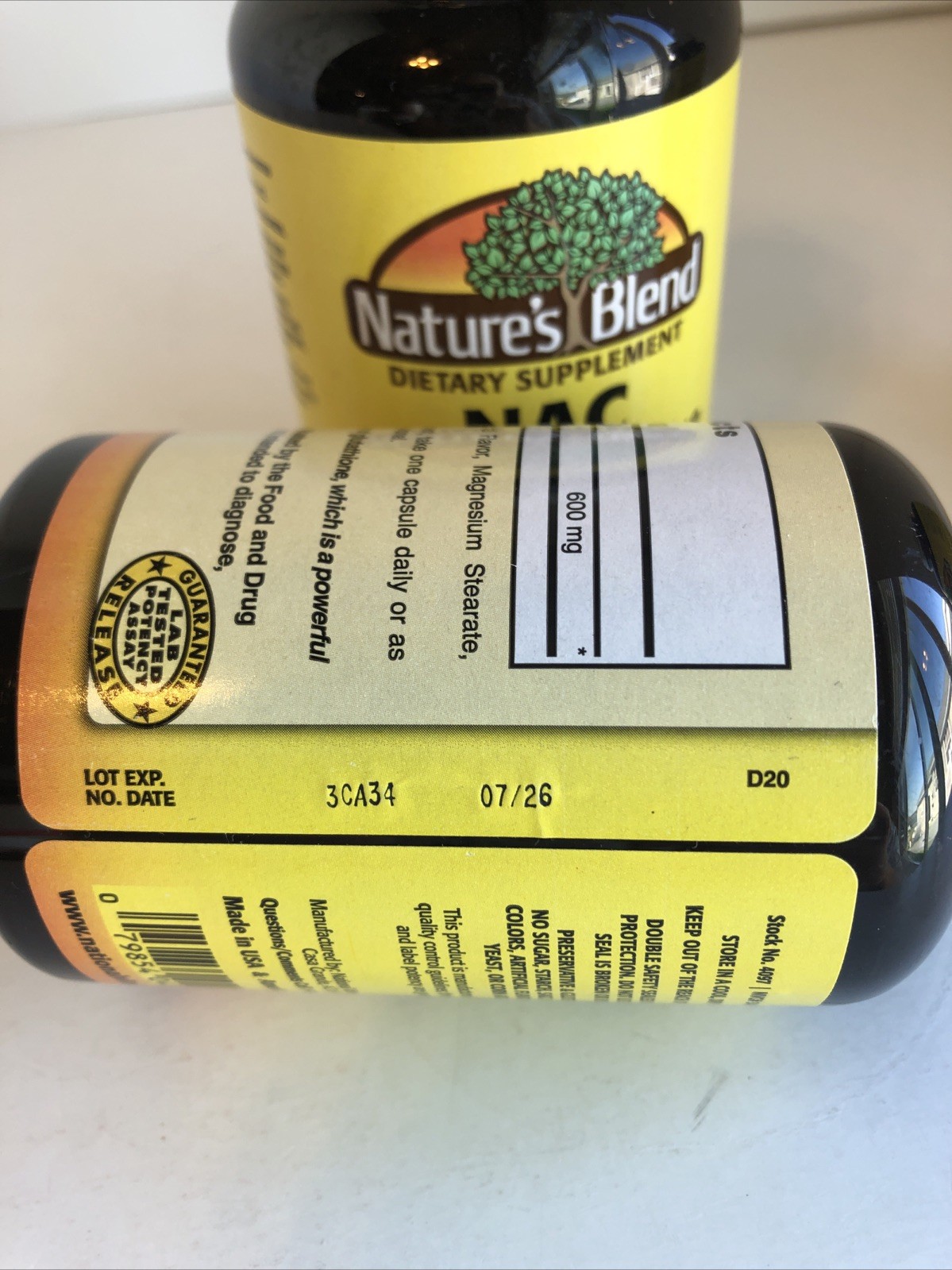 3 Bottles Nature’s Blend NAC N-Acetyl-L-Cysteine 600mg 100ct Capsules Each