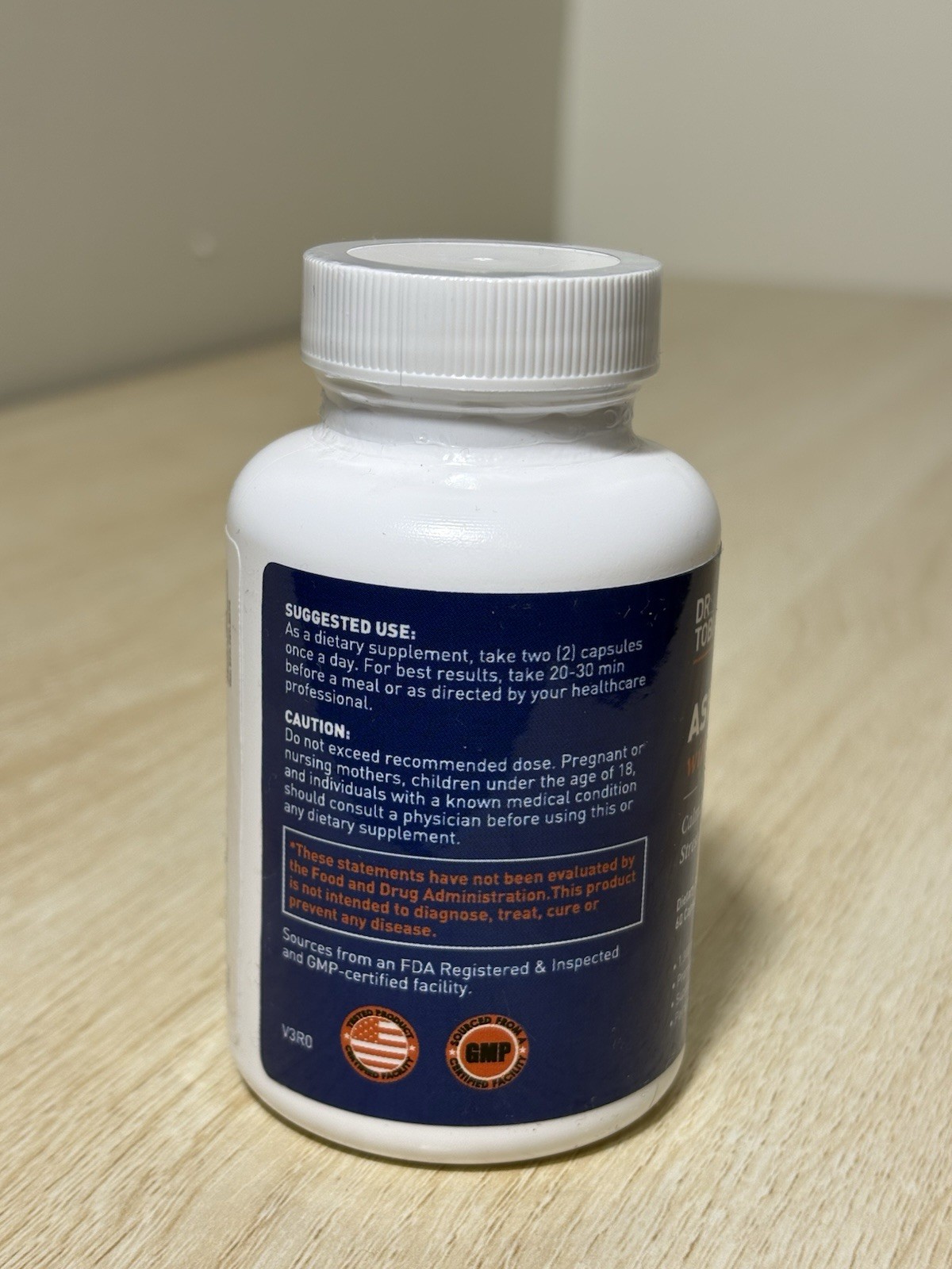 Dr Tobias Ashwagandha with Black Pepper 1300mg 60 Capsules Stress Energy New