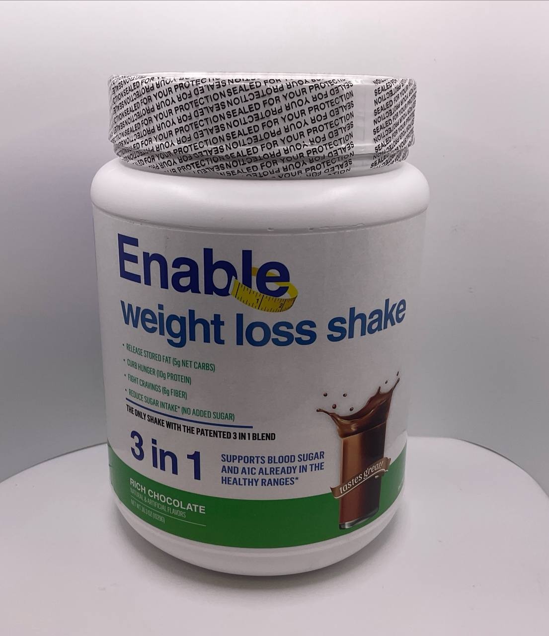 Enable Weight Loss Shake Rich Chocolate 3-in-1 Blend 34g 30 Servings Del Mar