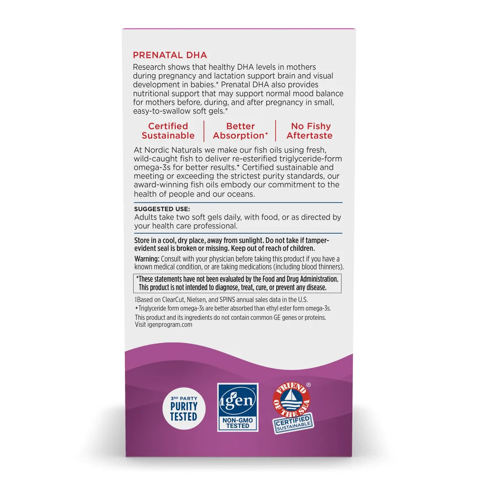 Nordic Naturals Prenatal DHA – Supports Brain Development in Babies, Unflavored
