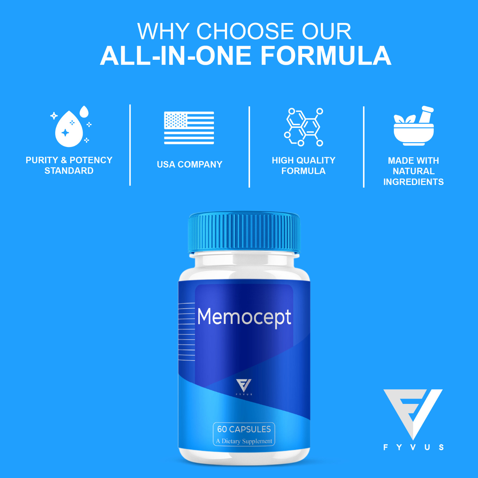 Memocept Advanced Brain Support, Memocept Supplement (60 Capsules)