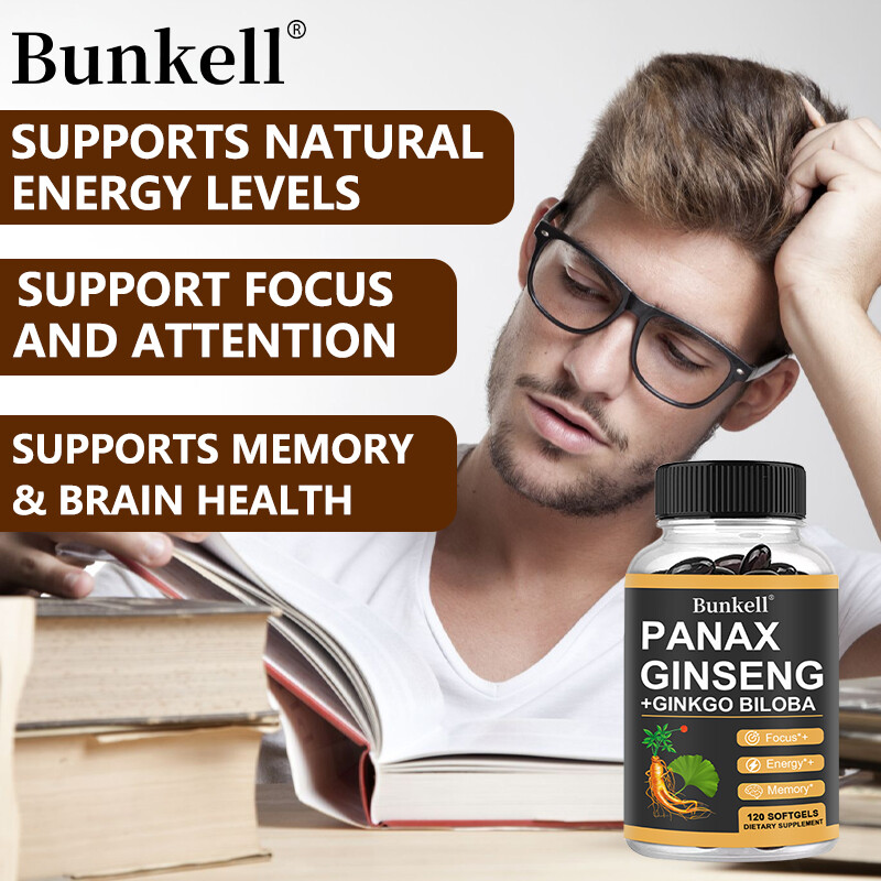 Panax Ginseng w/ Ginkgo Biloba for Memory Focus Energy Brain Health Capsules