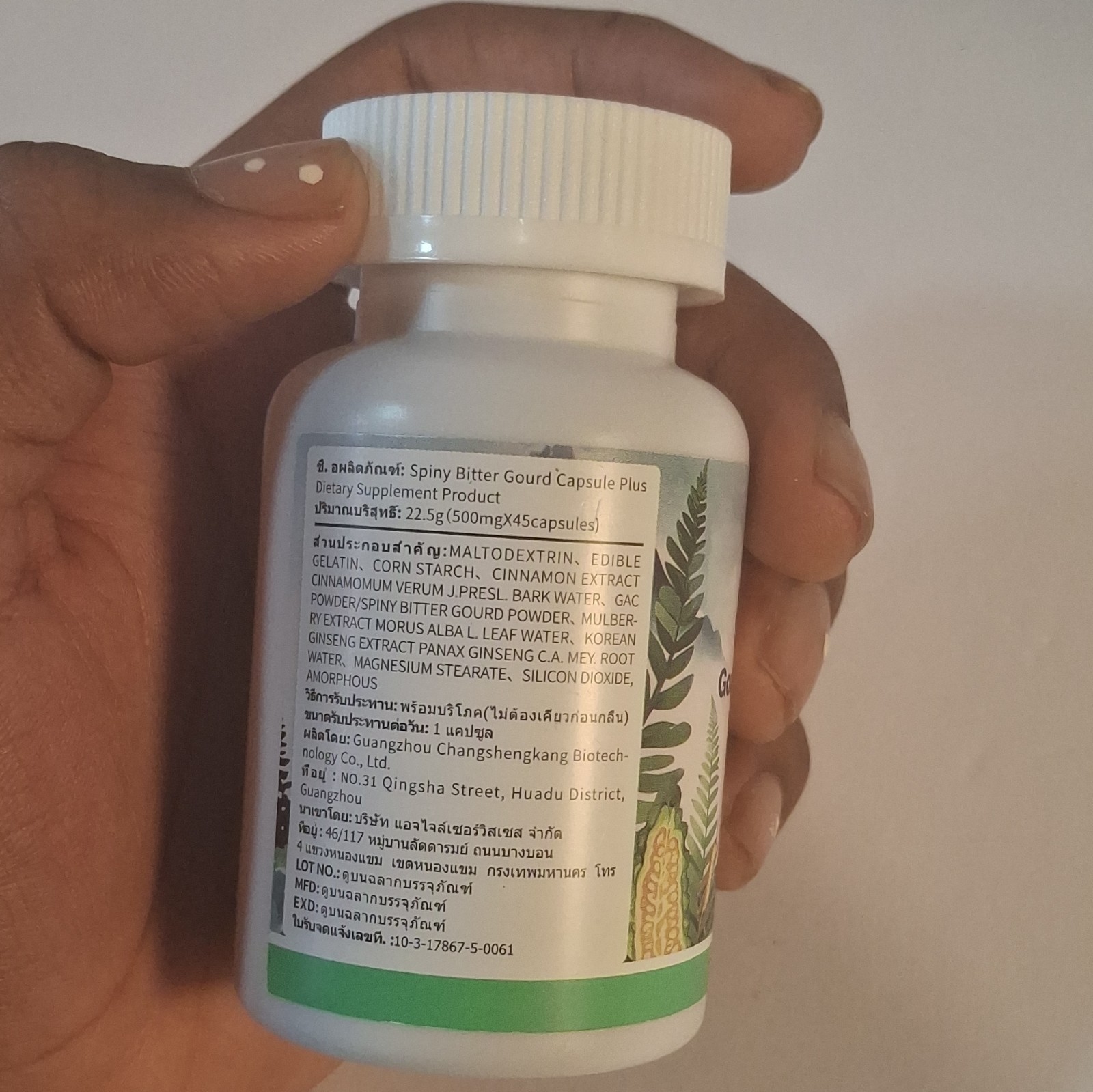 Green bud Spiny Bitter Gourd Dietary Supplement Capsules 500 mg 45 Ct 22.5g
