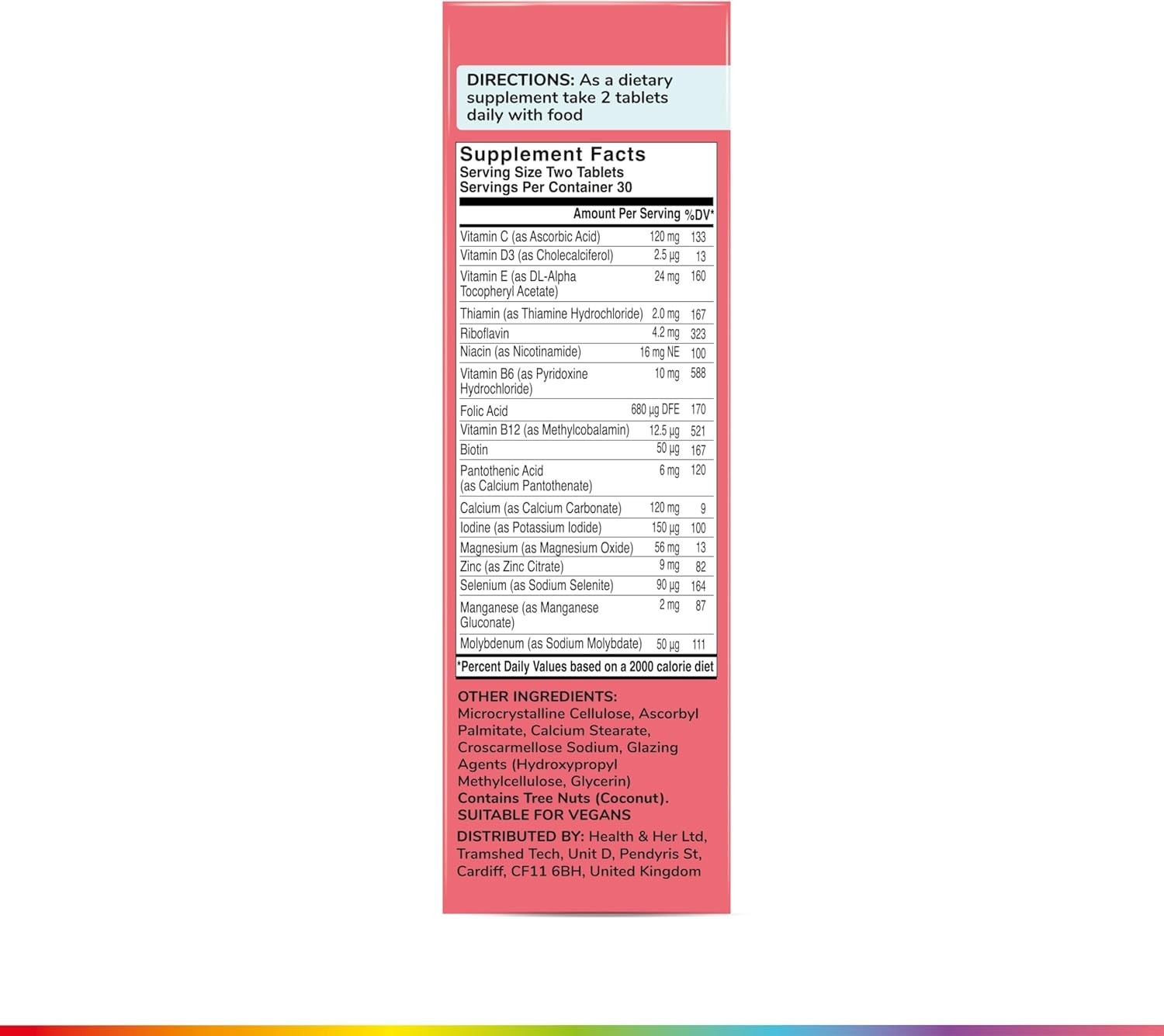Health & Her Multivitamin Supplement- 60 Count (pack of 3)Total 180- Exp 09/2027