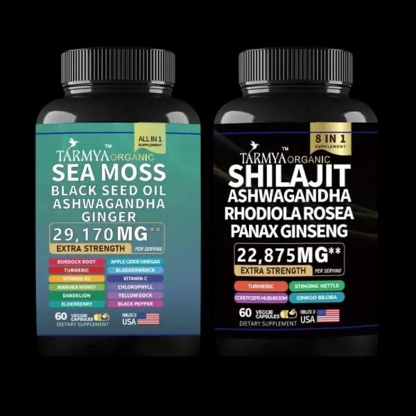 Tarmya’s Shilajit and Sea Moss Bundle Supplements