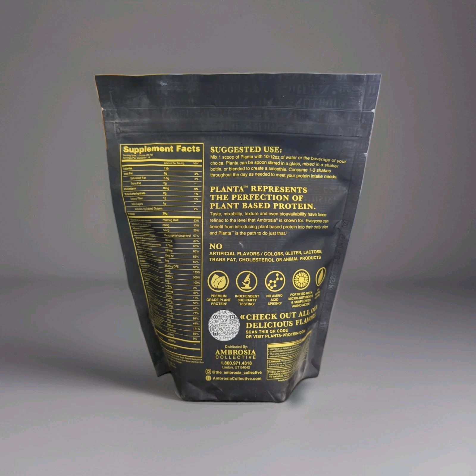 Ambrosia Collective Planta Plant Protein Madagascar Vanilla 20 Grams/14 Serving