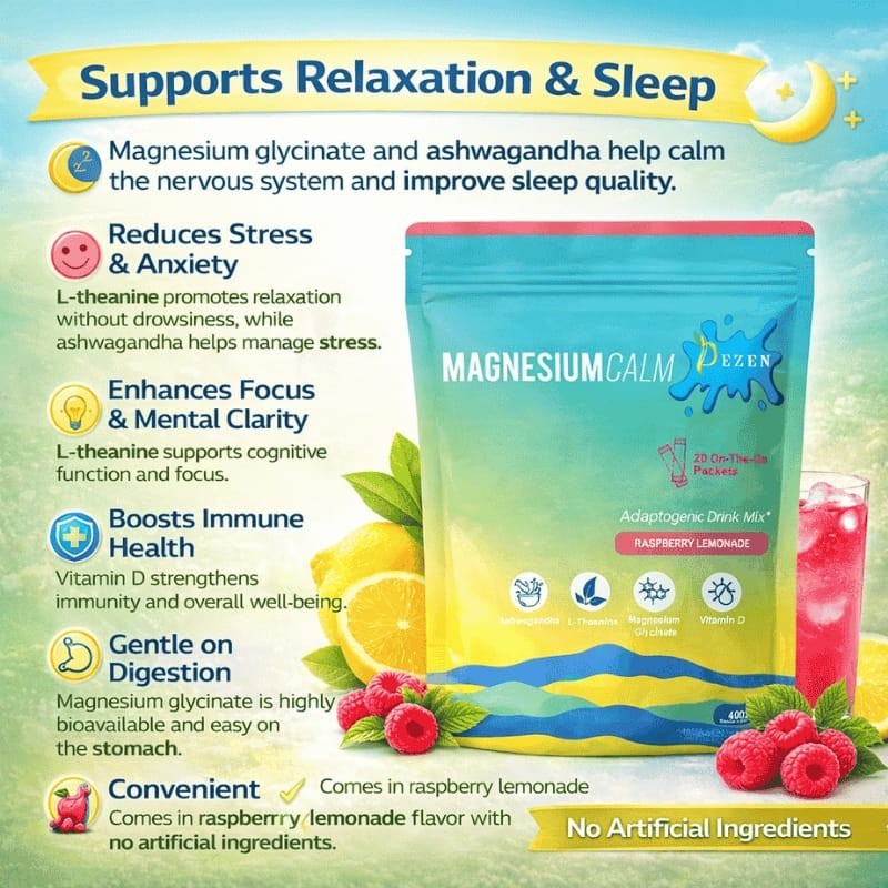 DEZEN Yerba Mate Tea & Calm Magnesium Powder | Combo Pack