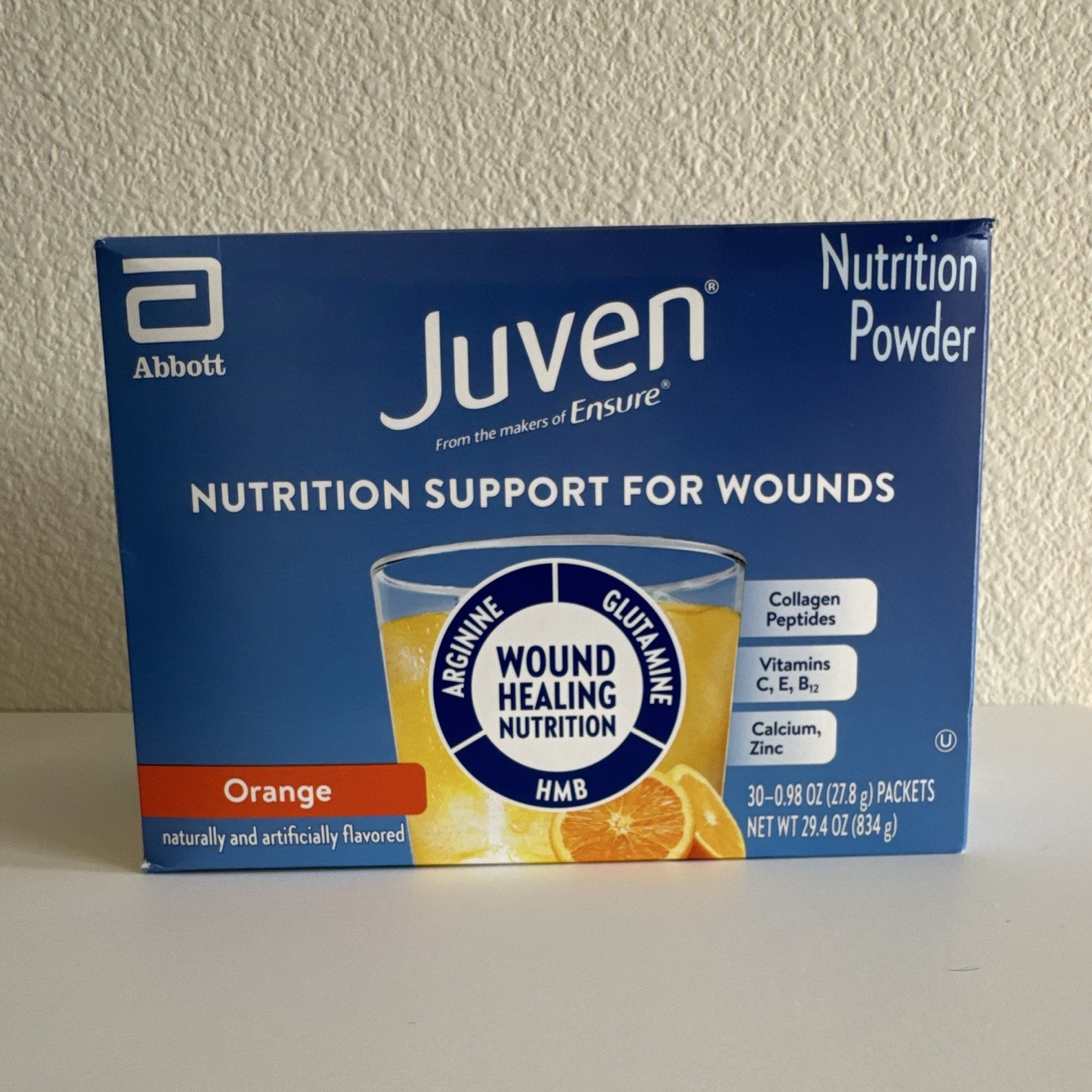 Abbott Juven Nutrition Powder Wound Healing Support Orange 30 Packets 29.4 oz