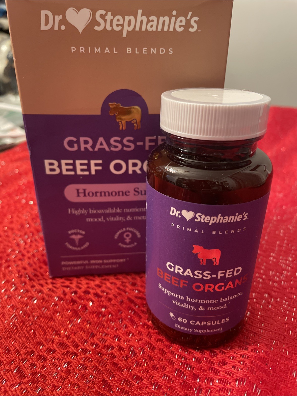 Dr. Stephanie’s Grass Fed Beef Organs Hormone Support 60 Capsules Iron Support