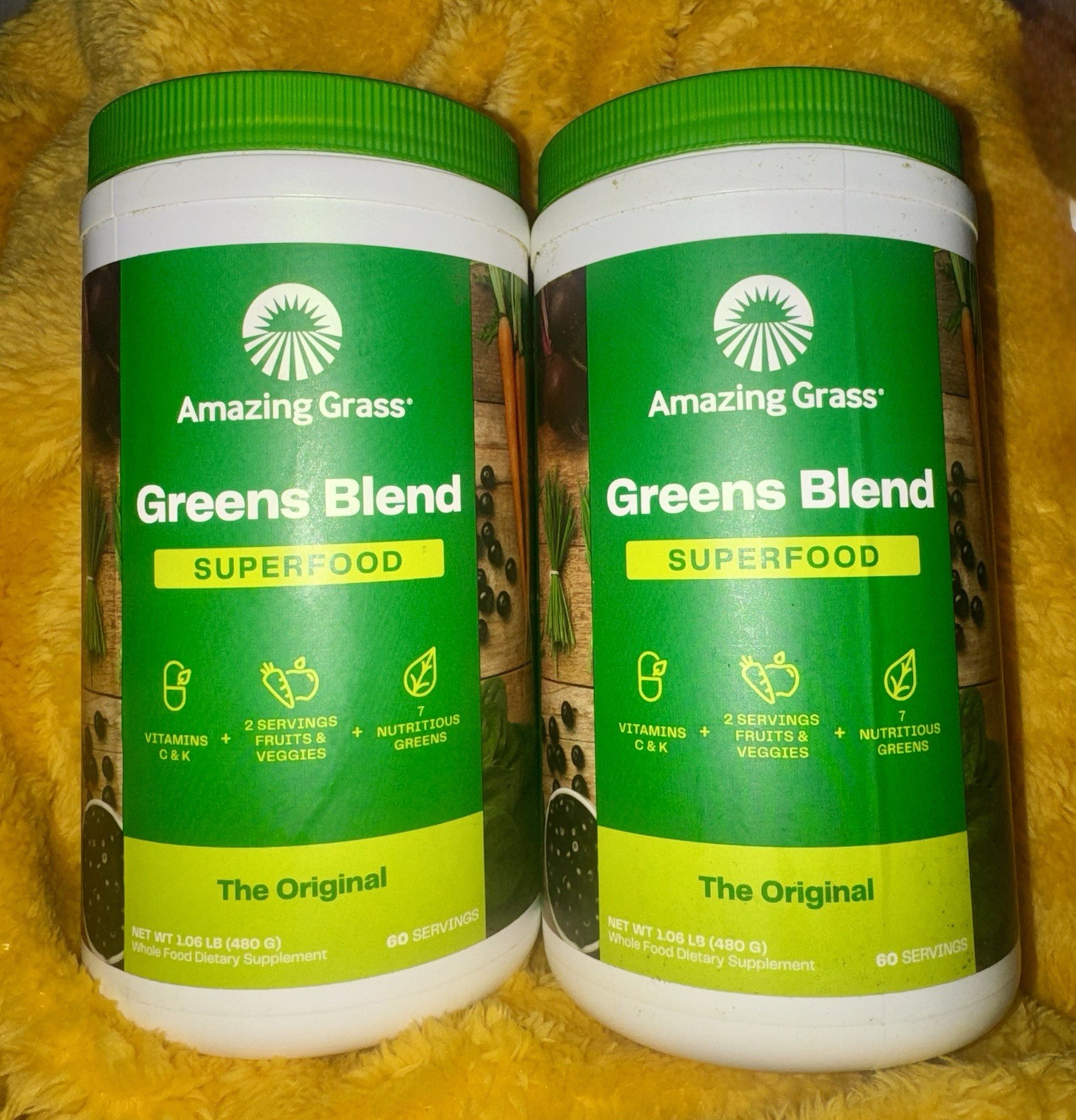 2x Amazing Grass Greens Blend Superfood Powder 1.06lb 60 Serv Exp 07/26 Sealed