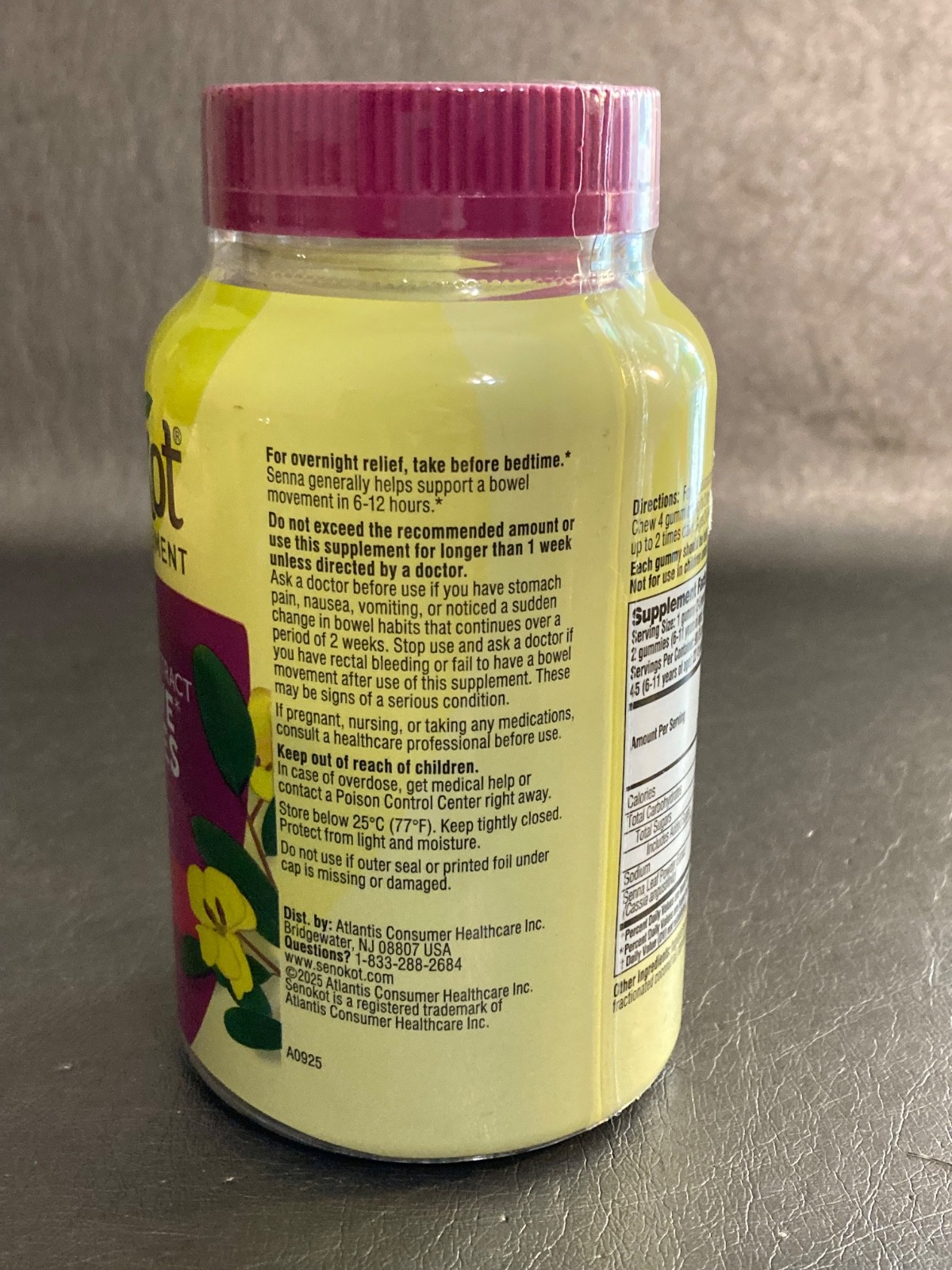 Senokot Natural Senna Extract Laxative Gummies Mixed Berry 90 Count 3/28