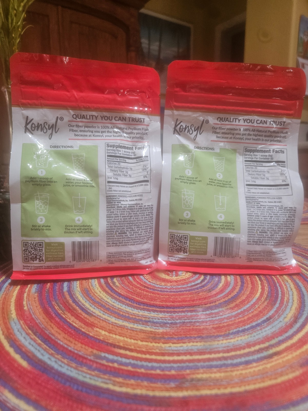 Konsyl • 2 Packs DAILY PSYLLIUM FIBER ( 12.7 oz, 60 SERVINGS ) EXP : 06/2027