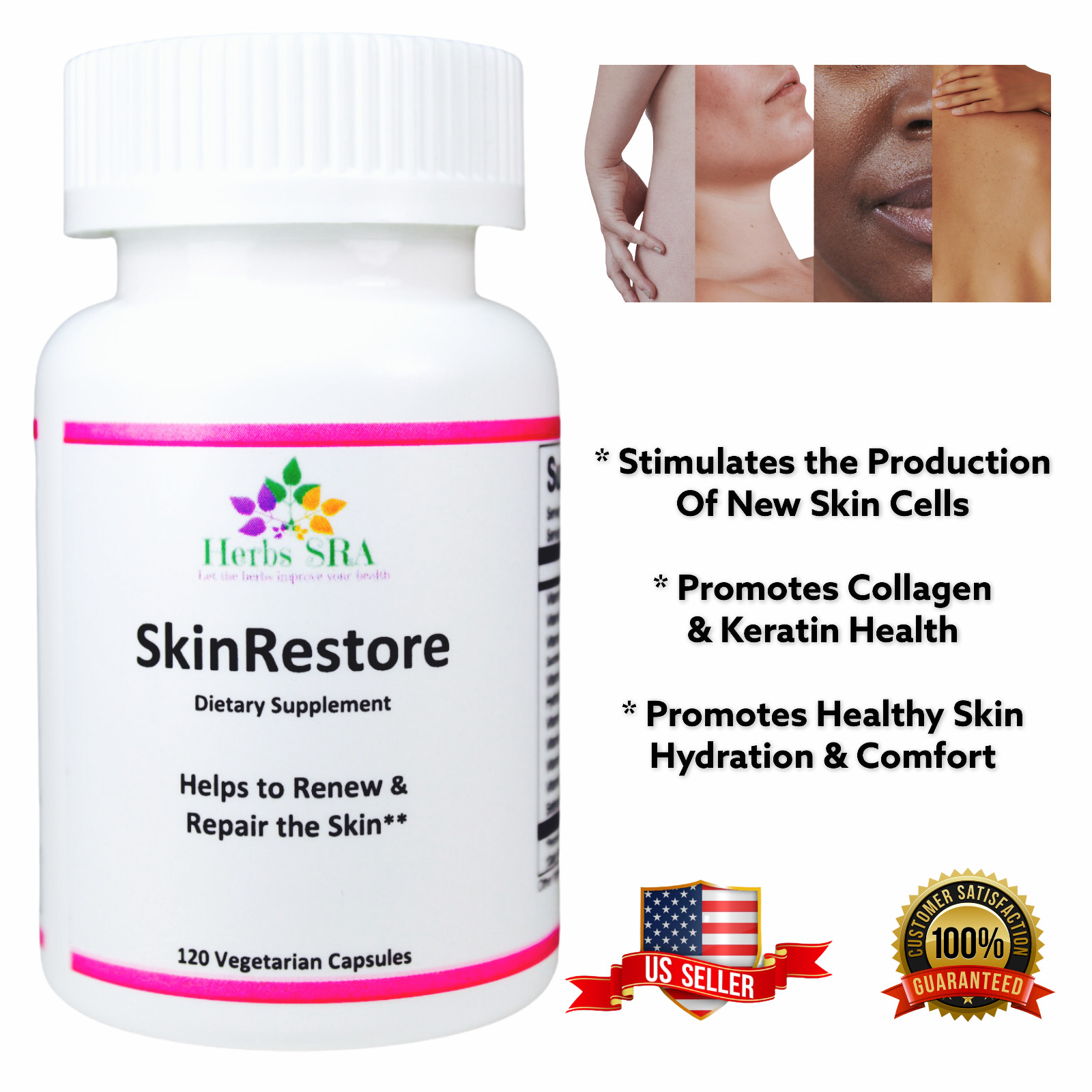 Beauty Complex: Vitamins C, E, A, B3, D3, K2, B9, B7, Hyaluronic Acid 120 Caps.