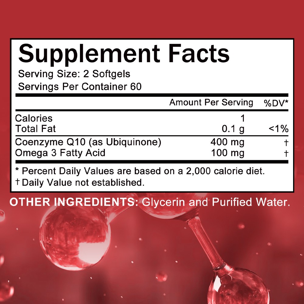 CoQ10 400mg with Omega 3 | Heart & Energy Support 30/60/120 Softgels