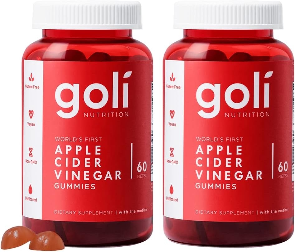 2x Goli Nutrition Apple Cider Vinegar Zero Sugar Gummies 60ct (120 Total) 06/27