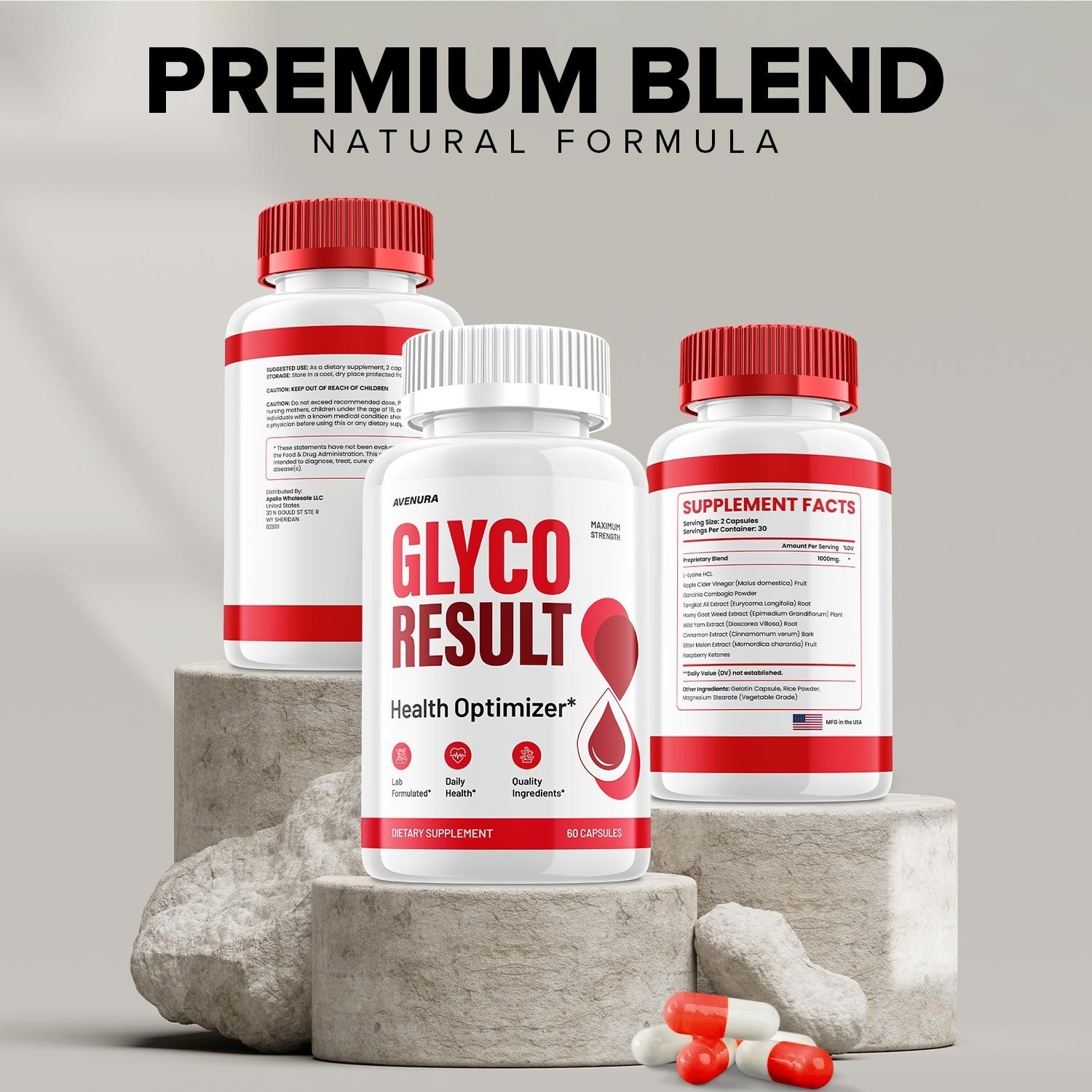 (1 Pack) Glyco Result Capsules – GlycoResult Natural Blend Glycogen Formula