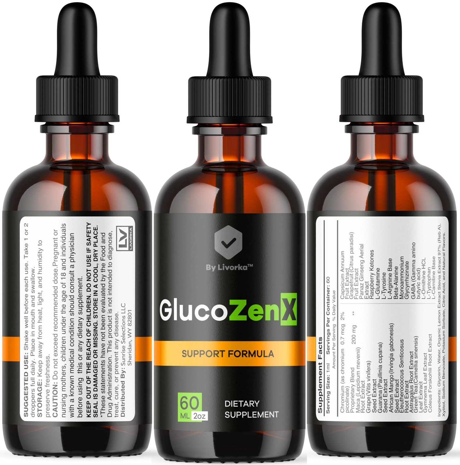 GlucoZenX Drops – Official GlucoZen X Liquid 2 Fl Oz (Pack of 1)