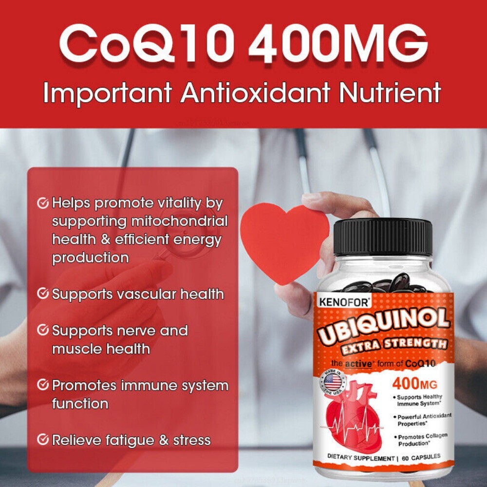 Ubiquinol Coq10 400 Mg, 60 Softgels 3x Better Absorption EXP 7/26